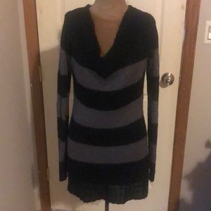 Off the shoulder striped sweater